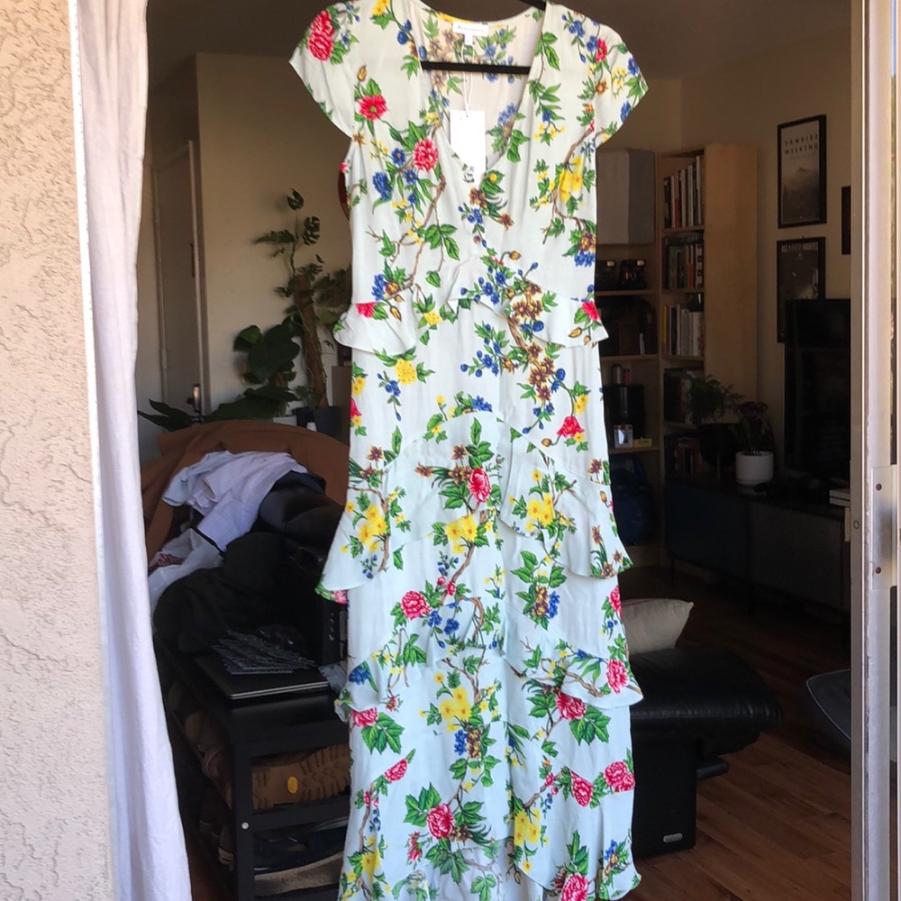 NWT Mint Floral Pattern Ruffle Dress - Picture 2 of 7